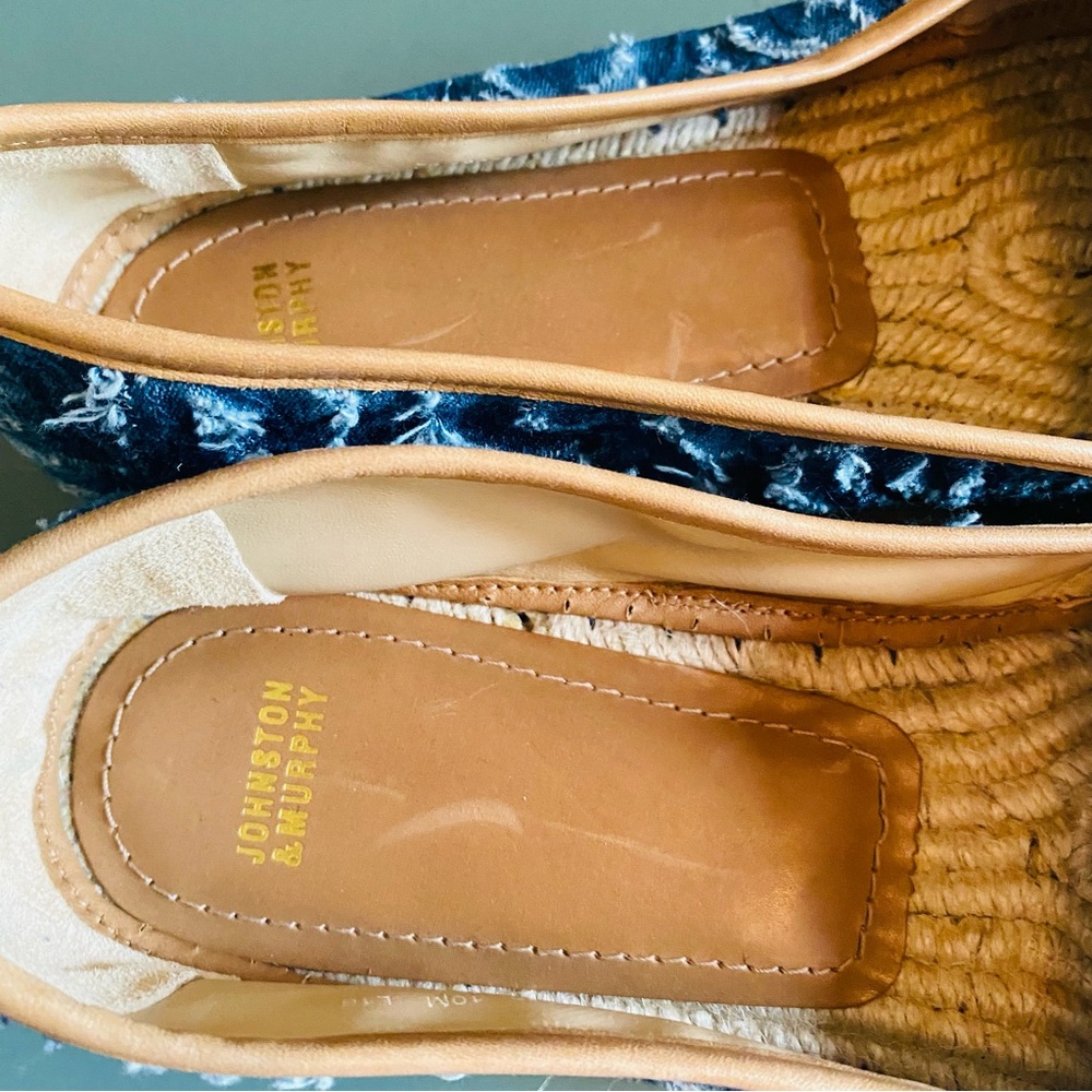 JOHNSTON & MURPHY Jaden Espadrille Italian Floral Cork Blue - Picture 12 of 14